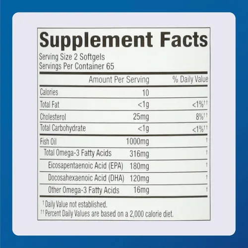 Vista 4 de MAJOR Aceite de pescado 500 mg cápsulas blandas - Suplemento de aceite de pescado omega-3 - Suplemento dietético - 130
