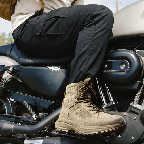 Vista 2 de NORTIV 8 Botas de combate tácticas ligeras para hombre Arena