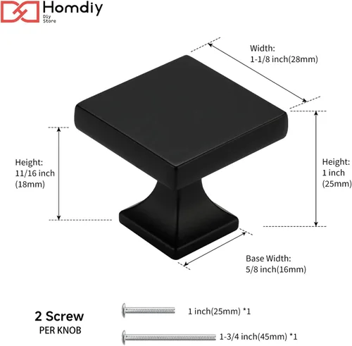 Vista 6 de Homdiy Paquete de 5 tiradores para gabinete color negro mate, manijas de zinc de aleación para cajones y aparadores, accesorios de cocina