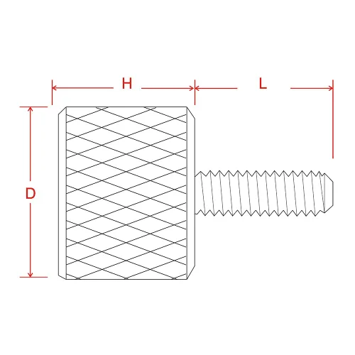 Vista 4 de Tornillos moleteados de aluminio M4, multicolor, 20 piezas (M4 x 0.236 in, negro)