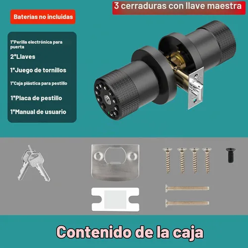 Vista 6 de BOTHSTAR Paquete de 3 Perillas de Puerta Electrónicas sin Llave Negras con Llave Igual, con Teclado Retroiluminado, Cerradura de Servicio Pesado