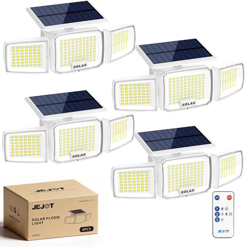 Vista 22 de JEJOT Paquete de 6 luces solares con sensor de movimiento para exteriores, impermeables, 270° de ángulo amplio, 3 modos, luces solares de pared