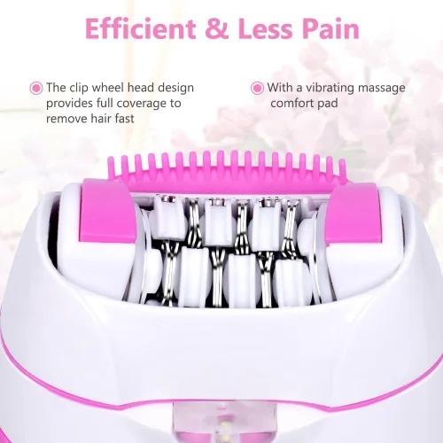 Vista 2 de Depiladora para mujer, depiladora de deslizamiento suave, removedor de vello facial para mujeres con 2 velocidades y luz LED, depilación facial