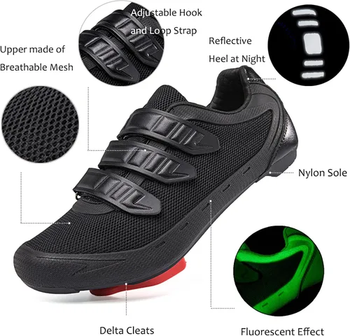 Vista 4 de Mens Womens Indoor Cycling Shoes Compatible with Peloton Bike Shoes Cycling Shoes with Delta Cleats Clip Outdoor Pedal SPD Road Bike Shoes