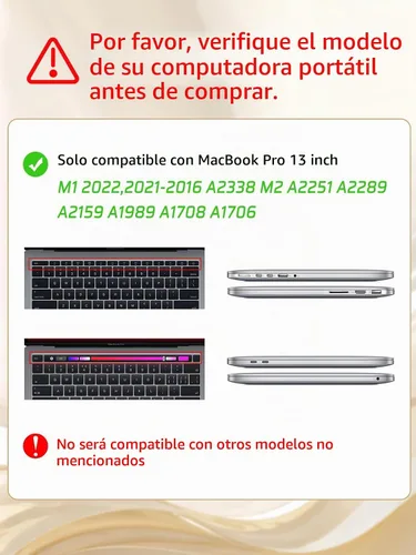 Vista 3 de Seorsok Funda compatible con MacBook Pro de 13 pulgadas M2 2023, 2022, 2021-2016, A2338, M1, A2251, A2289, A2159, A1989, A1708, A1706, elegante