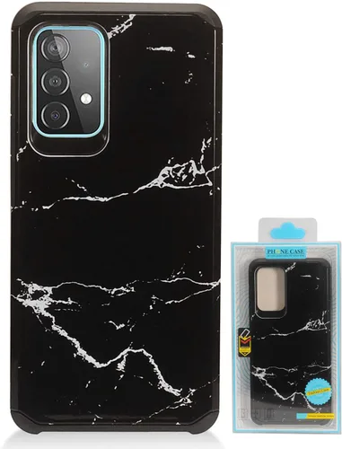 Vista 3 de Para Samsung Galaxy A52 5G (SM-A526) - Funda para teléfono con imagen - AD1 mármol negro