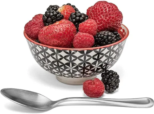 Vista 4 de Annovero Cuencos de cereales, tazas de postre Platos de cocina para servir Apto para microondas Vajilla de porcelana colorida