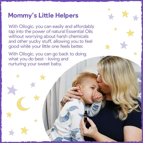 Vista 6 de Oilogic Slumber & Sleep - Aceite esencial de vapor para el pecho para bebés y niños pequeños, aceites esenciales suaves que calman y calman