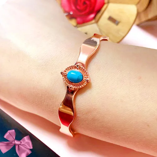 Vista 4 de Pulsera de cobre utilizada para tamaño ajustable: una pulsera de cobre puro para mujeres