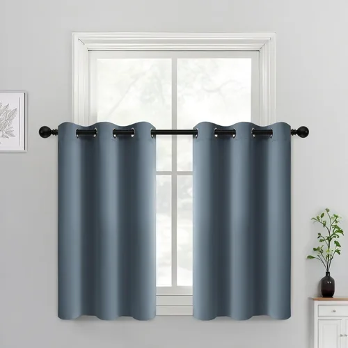 Vista 126 de Yakamok Cortinas opacas para dormitorio, aislamiento térmico, cortinas de oscurecimiento de habitación para sala de estar, juego de 2 paneles