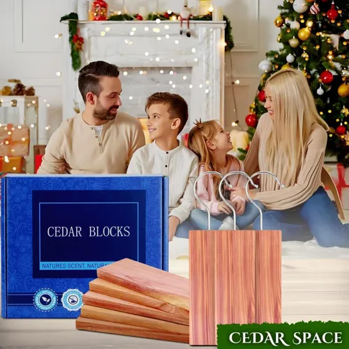 Vista 5 de Cedar Space Bloques de cedro para almacenamiento de ropa, paquete de 18 colgantes de cedro, 100% madera de cedro natural para tablones de armario