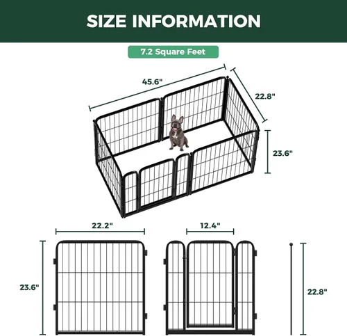 Vista 8 de FXW Homeplus Unleashed Corral para Perros de Interior - Juego Sin Estrés y Seguro, Resistente de 24 Pulgadas con 6 Paneles para Cachorros y Perros