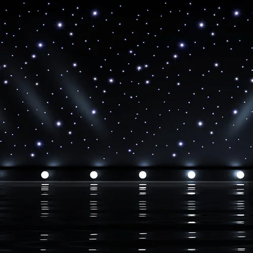 Vista 11 de Cortina de telón de fondo LED de 13 x 13 pies, cortina LED blanca + azul para escenario, cortina de tela de cielo estrellado DMX512 para eventos