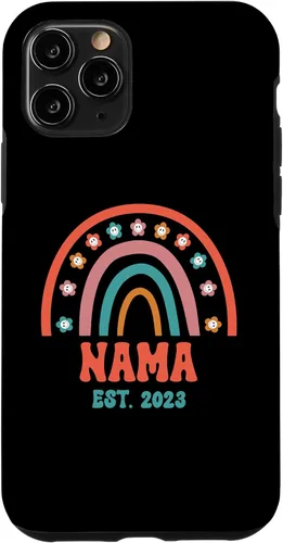 Vista 13 de iPhone 12 mini Retro Nama Groovy Grandma Est. 2023 Rainbow Boho Style Case