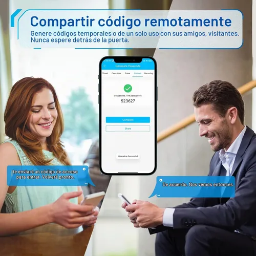Vista 4 de Cerradura inteligente de puerta con manija: KUCACCI - Cerradura de puerta digital sin llave para puerta delantera - Teclado de huellas dactilares