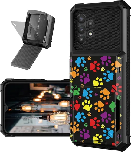 Vista 16 de Funda tipo cartera para Samsung Galaxy A32 5G con ranura para tarjetero, funda con tapa híbrida de doble capa, resistente, a prueba de golpes, funda