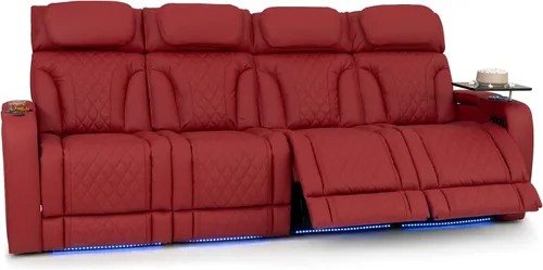 Vista 33 de Seatcraft Luminis 365 - Asiento de cine en casa (fila de 2 biplazas), color carmesí