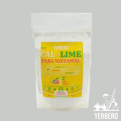 Vista 2 de Yerbero - Cal Mexicana (Polvo de Lima) 4 oz (114 gr) Cal Mexicana Para Nixtamal o Sazonador Mexicano Calidad Premium Para Nixtamalización