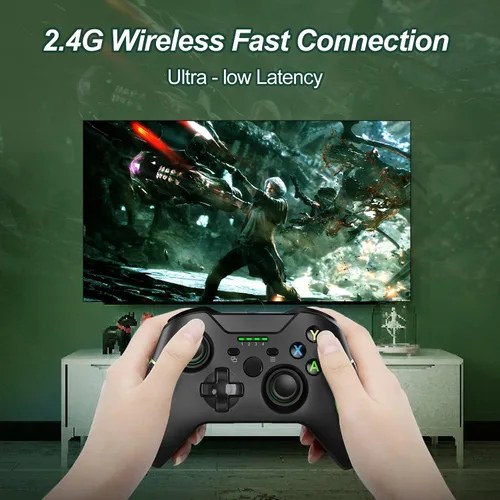 Vista 3 de Control inalámbrico para Xbox One, PC Gamepad con adaptador inalámbrico de 2.4 GHZ compatible con Xbox OneOne SOne XWindows 7810