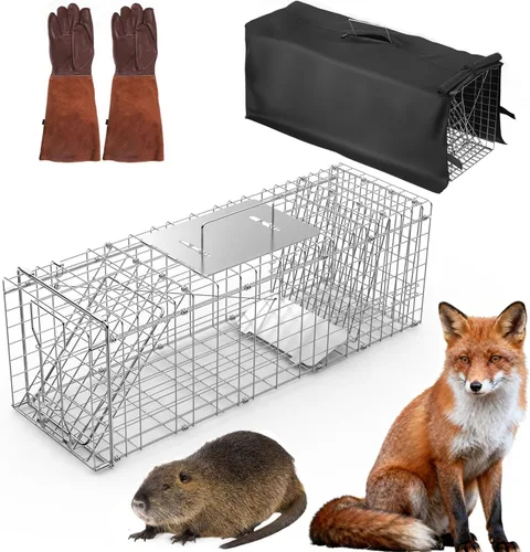 Vista 10 de Trampa de animales vivos plegable jaula humana trampa atrapa