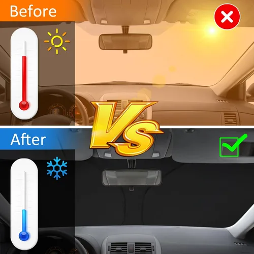 Vista 5 de D-Lumina - Parasol para parabrisas para Toyota RAV4 2006-2012 Foldable Front Sun Visor Protector Blocks UV Rays, RAV-4 SUV Interior Accessories