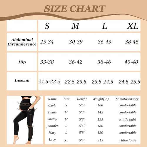 Vista 5 de QGGQDD Paquete de 2 leggings de maternidad sobre el vientre con bolsillos, pantalones negros de cintura alta para entrenamiento, embarazo