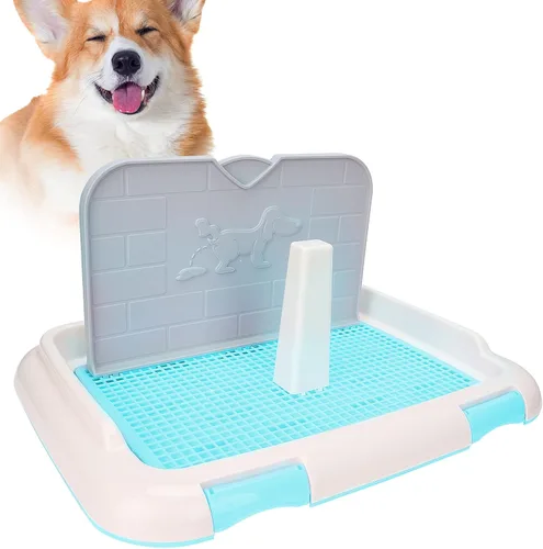 Vista 9 de Bandeja para orinal para perros para interiores, soporte para almohadilla de caniche en miniatura, orinal de plástico antideslizante para perros