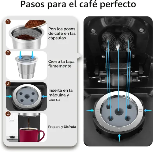 Vista 5 de Tazas K reutilizables para Ke K Supreme Tazas K recargables para Ke K Supreme Plus para cafetera (nuevo paquete de 1)