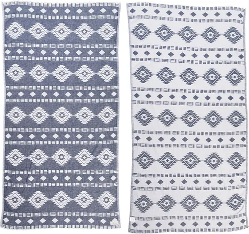 Vista 11 de Bersuse Toalla turca de doble capa Belice 100% algodón, 37 x 70 pulgadas, gris plateado