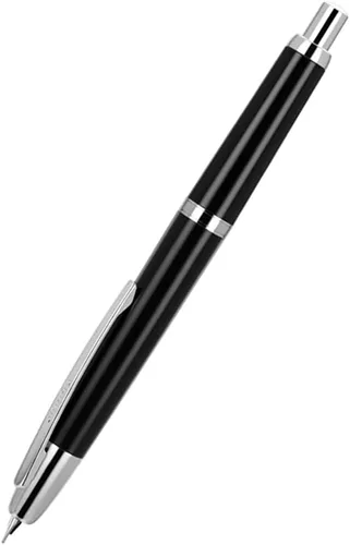 Vista 7 de Pluma estilográfica Jinhao 20 Press retráctil con plumín extrafino, convertidor de resina, regalo, transparente negro