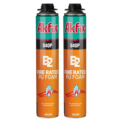 Vista 11 de Akfix 840P Espuma de Poliuretano Expansiva Ignirresistente en Aerosol (1x25.3 Oz.) - Espuma de Sellado Naranja para Ventanas y Puertas, Pinturizable