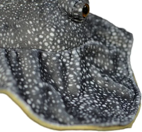 Vista 6 de FRANKIEZHOU Peluche realista de pez raya de leopardo, animal de peluche realista de 19 pulgadas, juguete de patinaje suave, regalos para niños