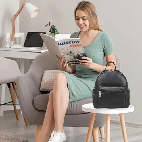 Vista 7 de seyfocnia Bolso tipo mochila para mujer, Negro -, Elegante