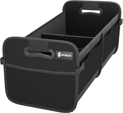 Vista 14 de Sposuit Organizador de maletero para automóvil, almacenamiento plegable de 70 litros con 11 bolsillos y asas reforzadas, organizadores de maletero