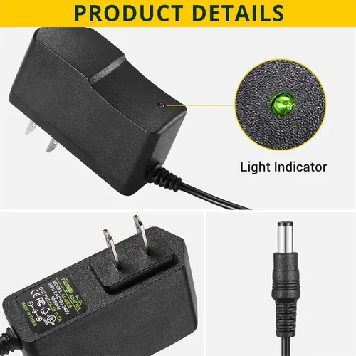 Vista 5 de Facmogu Pack de 2 adaptadores de corriente DC 5V 2A, transformadores de alimentación de CA 100-240V a CC 5V 2A 10W, conector de 5.5 x 2.5mm También