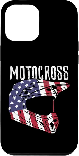 Vista 6 de Casco de motocross para iPhone 15 con bandera de Estados Unidos para motocross, patriótico, motociclista, para hombres y niños