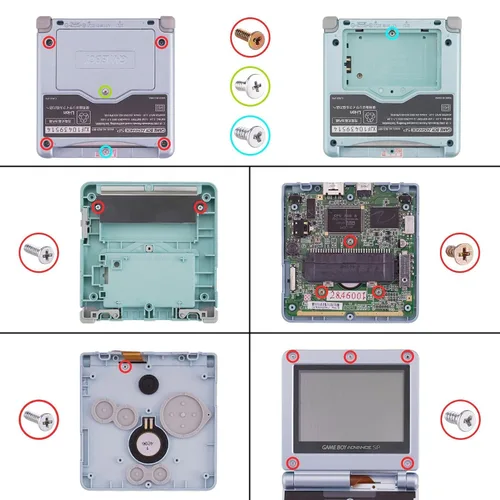 Vista 9 de IPS Ready Upgraded eXtremeRate Classic 1989 GB DMG-01 Style Custom Replacement Housing Shell for Gameboy Advance SP GBA SP – Compatible with Both