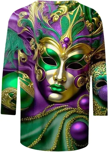 Vista 126 de Camisetas personalizadas para mujer, a la moda, casual, de séptima manga, estampada, cuello redondo, camiseta