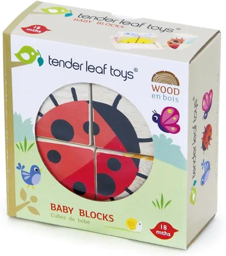 Vista 3 de Tender Leaf Toys - Baby Blocks - Rompecabezas de madera de 5 piezas con bandeja de almacenamiento para niños pequeños de 18 meses