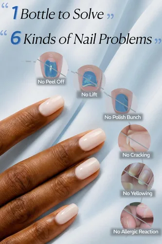 Vista 4 de AZUREBEAUTY Deshidratador de uñas de 0.6 fl oz y capa base de imprimación, preparación nutritiva de uñas 3 en uno, sin ácidos y sin hema, secado