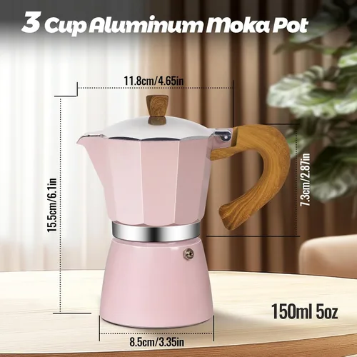 Vista 114 de Cafetera clásica de aluminio para 3 tazas Azul
