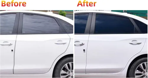 Vista 5 de Shine & Bright Auto Protector de borde de puerta de automóvil blanco de 32 pies con forma de U, tira de ribete con material de PVC y clips de metal