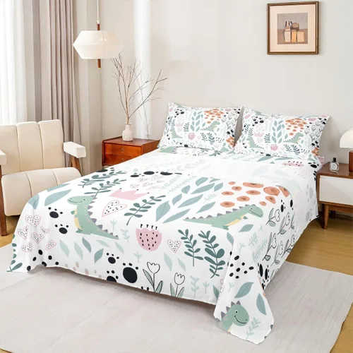 Vista 26 de Erosebridal Juego de sábanas de animales de la selva para niñas y niños, juego de sábanas de safari salvaje con diseño de elefante, oso, tigre