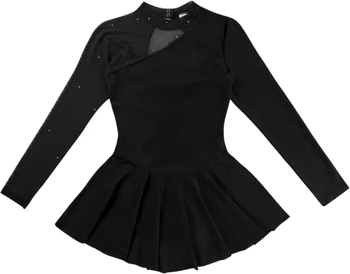 Vista 4 de easyforever Vestido de ballet latino para mujeres, adolescentes, uniforme de equipo de patinaje, falda tutú, leotardo
