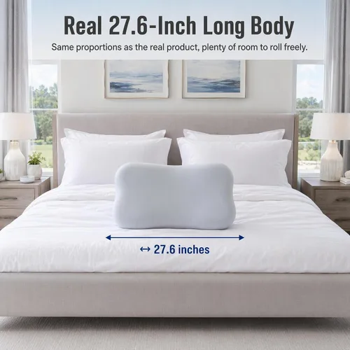 Vista 5 de Almohada ergonómica de espuma viscoelástica para dolor de cuello Azul