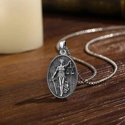 Vista 178 de EUDORA Collar de plata de ley 925 con moneda Hécate, Athena, Perséfono, Nyx, diosa de la luna triple, diosa celta, rueda de Hécate, llave, regalo