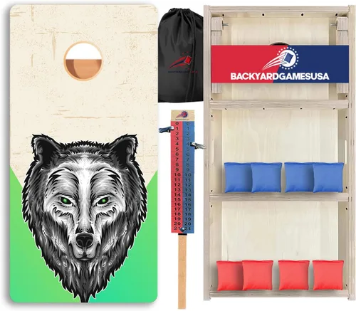 Vista 19 de CornholeGamesUSA Pro - Juego de tablas de Cornhole Fabricado en Estados Unidos Abedul báltico 3/4 Sin rebote Patas triples gruesas Dos