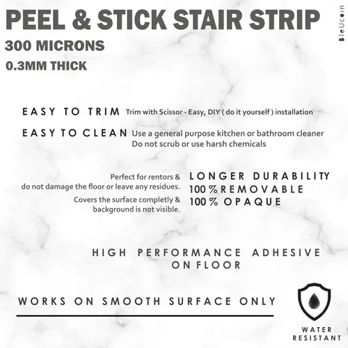 Vista 27 de Stair Riser Strip Vinyl Decal, Amalfi, 5" x 49", Pack of 5