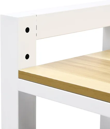 Vista 4 de Soporte apilable para lavadora y secadora, estantes resistentes para lavadora y secadora con estante ajustable, para lavandería, apartamentos