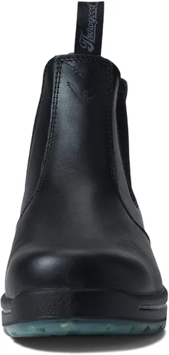 Vista 2 de Thorogood Botas de seguridad antideslizantes de 6 pulgadas para hombres y mujeres, cuero con liberación rápida, suela antideslizante y parte